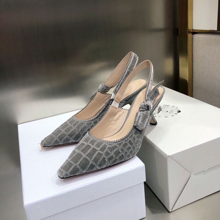 Scarpe da donna di alta qualità 2022, nuove, con fiocco blu, punta a punta, tacco alto in rilievo coccodrillo, scarpa singola_voghion.com