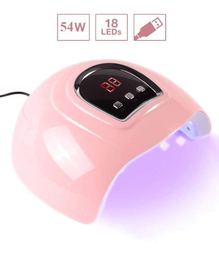 Lampada per asciugatura smalto professionale da 54 W, lampada per asciugatura gel acrilico a LED, timer per manicure, lampada doppia multi-velocità_voghion.com