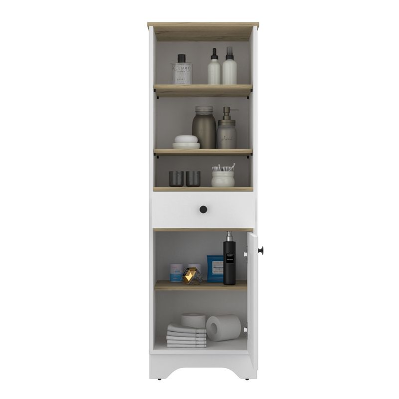 St. Clair Linen Cabinet, Two Interior Shelves, Two Open Shelves_voghion.com