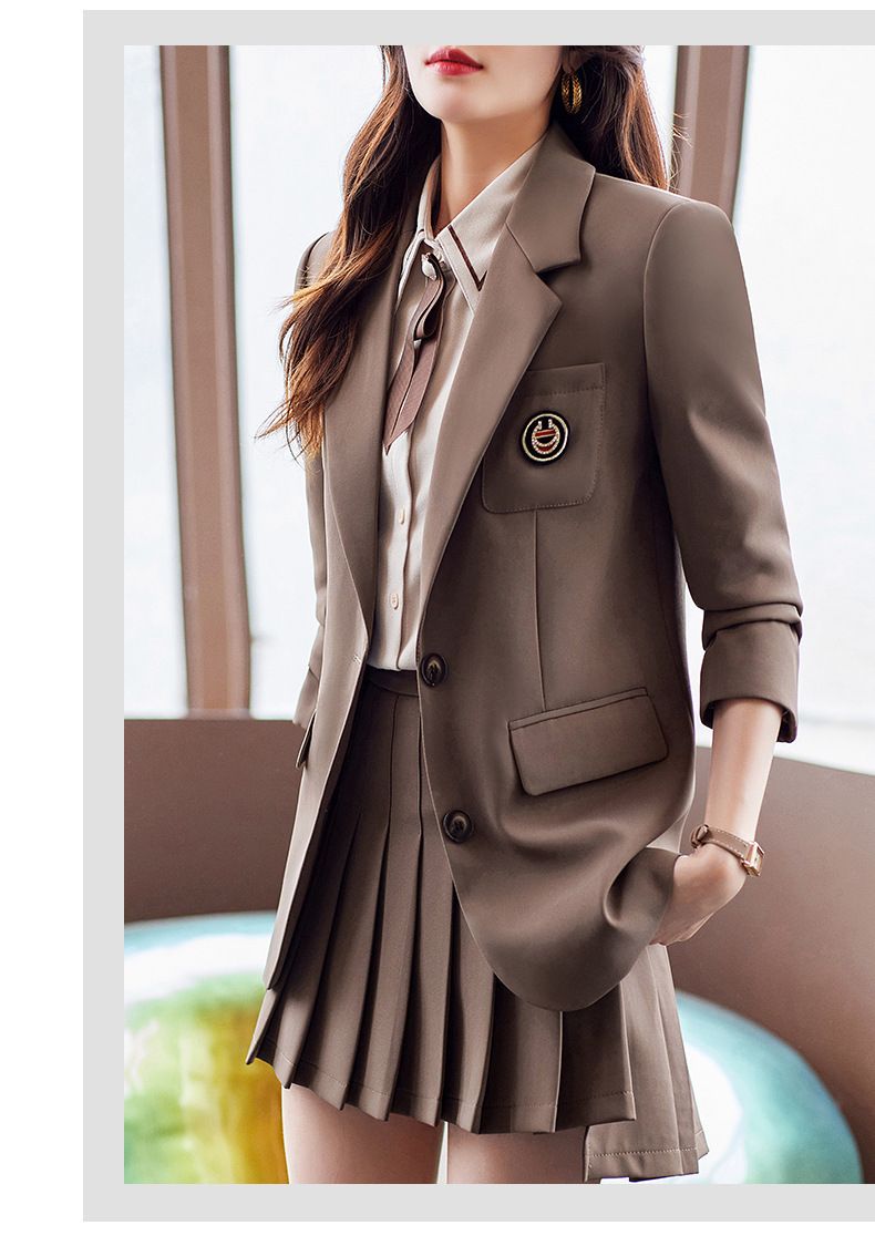 Blazer Feminino da Moda – Ajuste Grande Primavera/Outono (P-4XL, Poliéster Antirrugas, Jaqueta Versátil para Escritório e Casual, Opções de Calça/Saia Combinando)_voghion.com