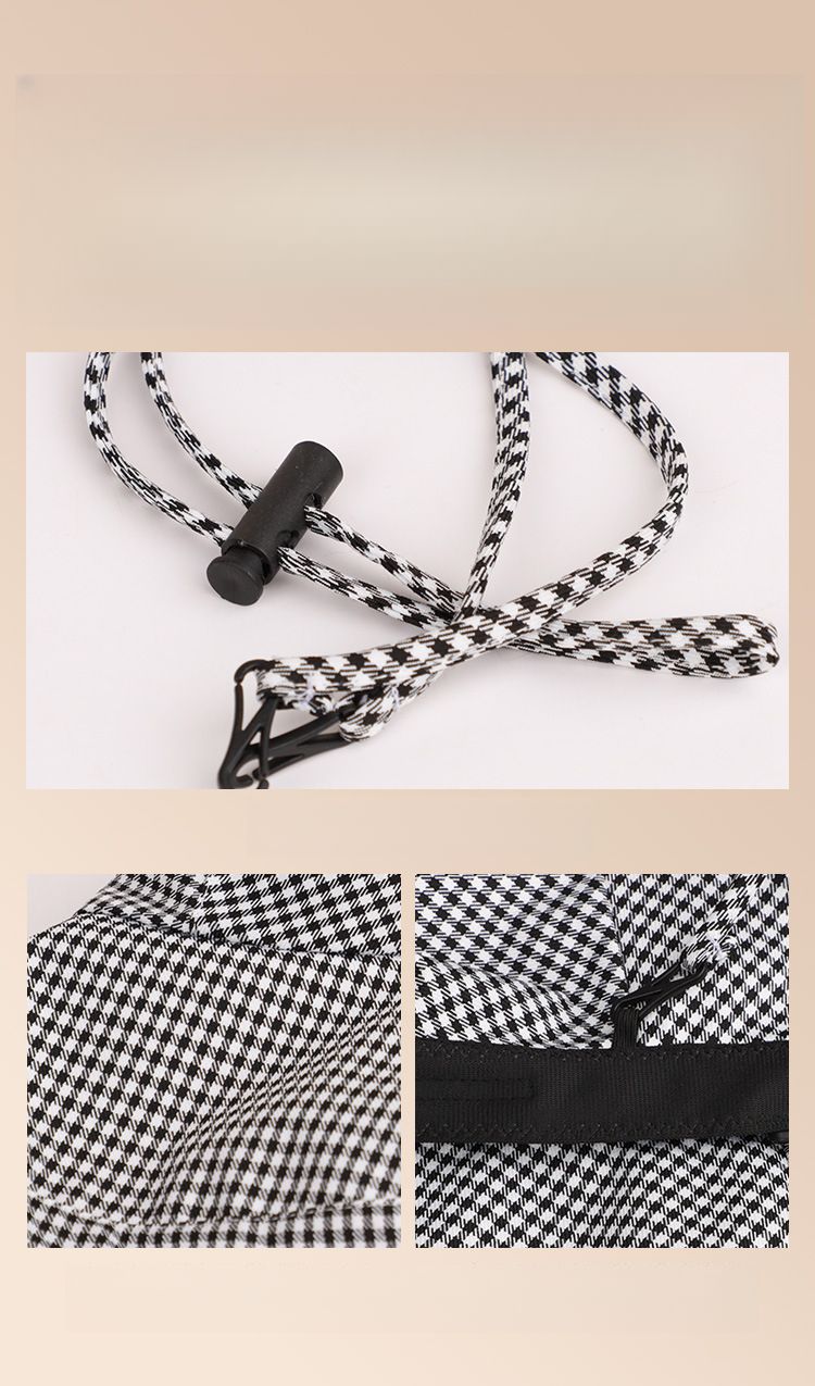 2025 New Fashion Houndstooth Fisherman Hat, Women's, Summer Wide-brimmed Protective Sun Hat, Small Fragrance Style_voghion.com
