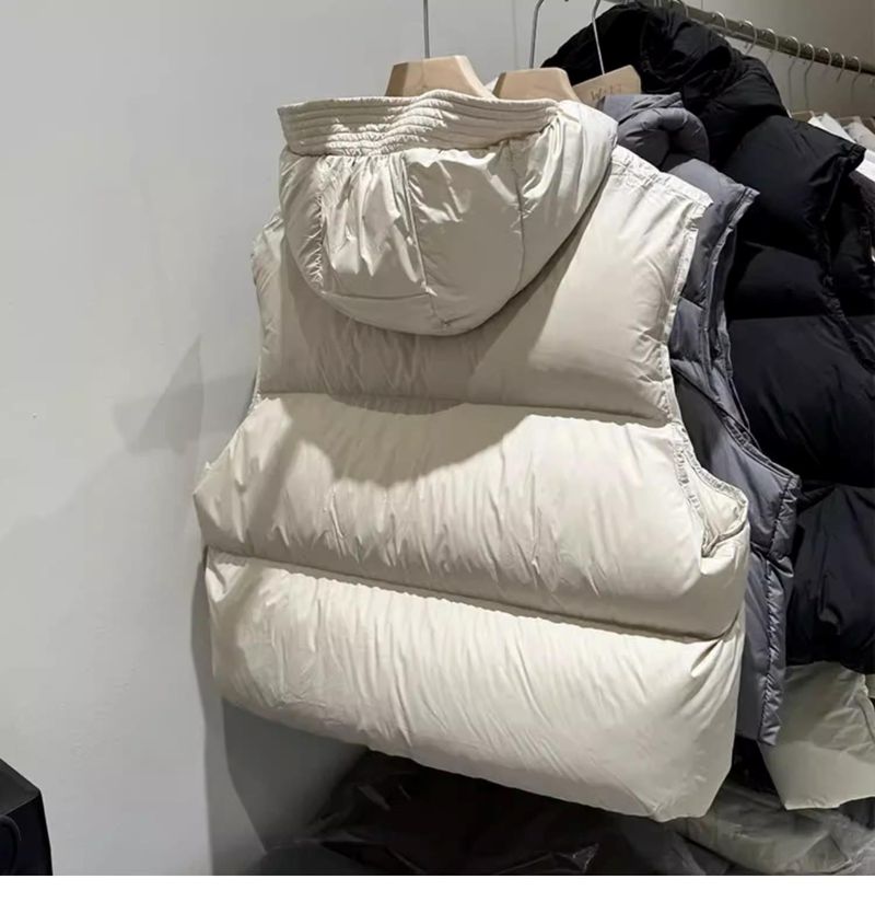 Women's Puffer Vest With Hood – Lightweight Down Filler, Oversized Fit, Short-Length For Petite & Casual Style_voghion.com