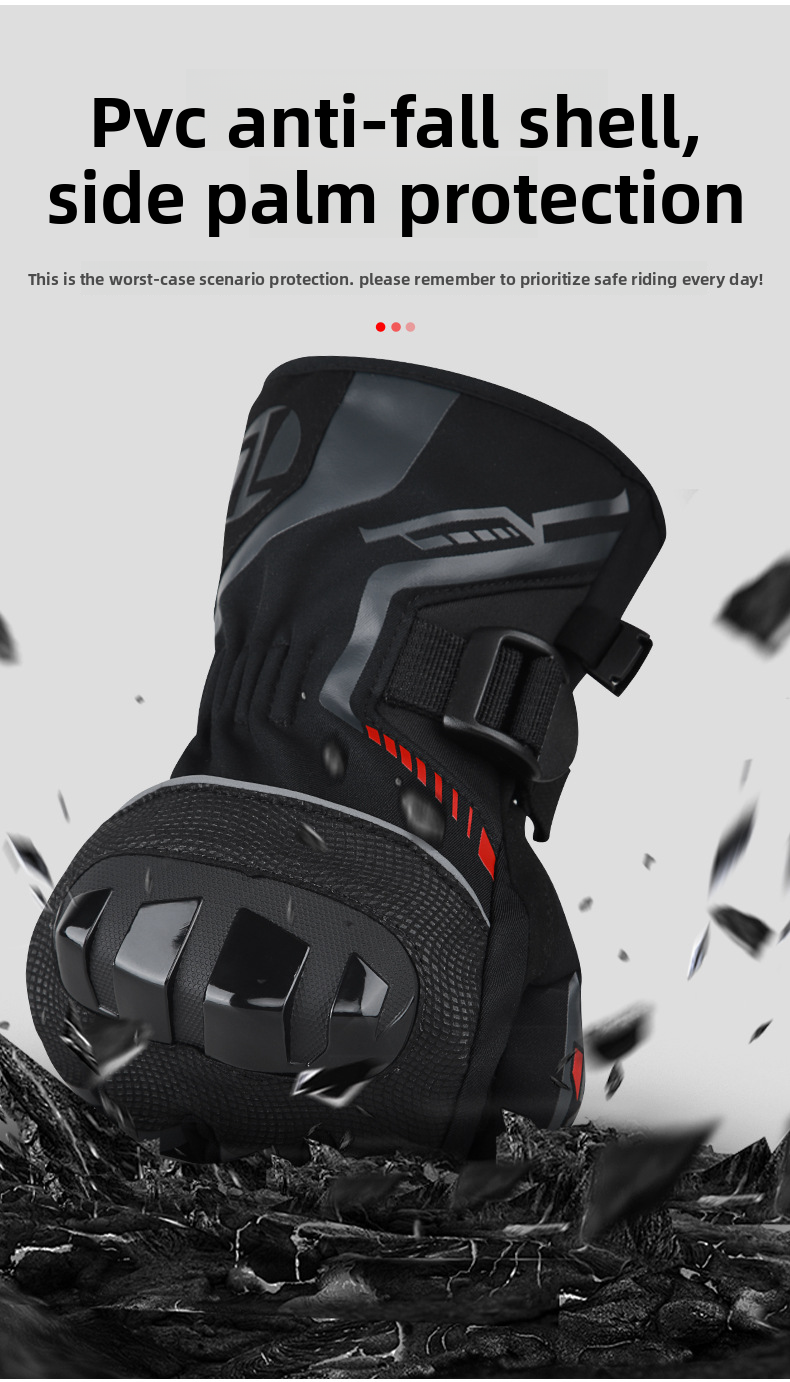 JCCA Winter-Motorradhandschuhe für Damen und Herren – wasserdicht, winddicht, fleecegefüttert, kältebeständig_voghion.com