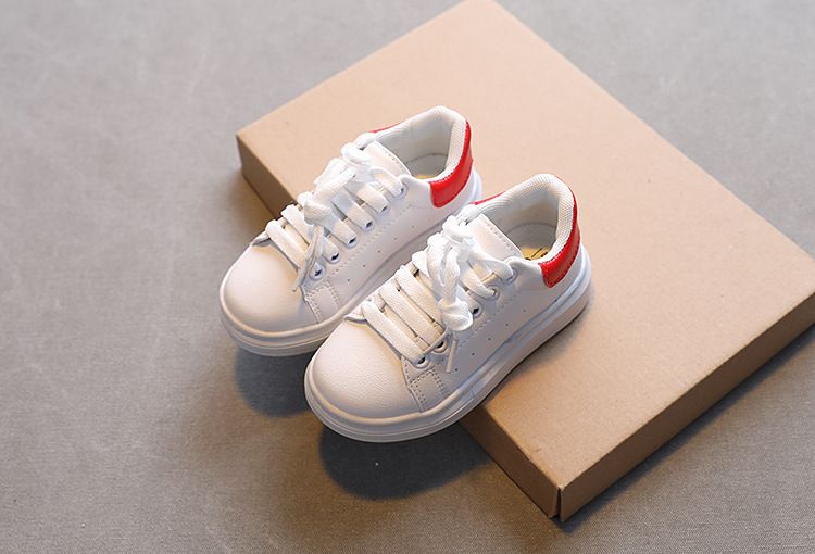 2023 Spring New Children Fashion Soft White Boys Sports Shoes Korean Style Students Lace-up Light Sneakers for Girls_voghion.com