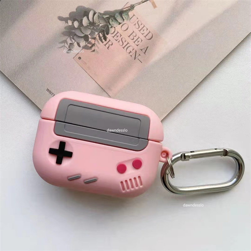 For AirPods Pro 1 2 Case Fashion Retro Game Earphone Case for Airpods Pro 1 2 Cute 3D Gameboy Silicone Headphone Cover Keychain_voghion.com