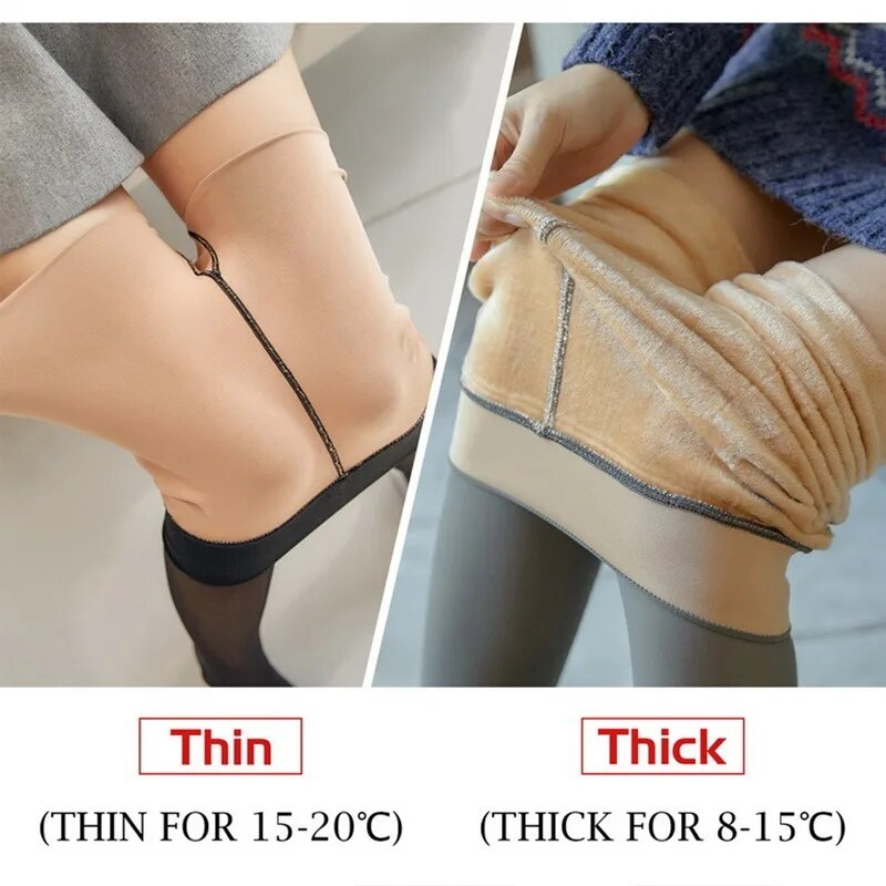 2023 neue Fleece Warme Strumpfhosen Frauen Sexy Print Strümpfe Transluzenten Mode High-Elastische Thermische Strumpfhosen Haut Wirkung_voghion.com