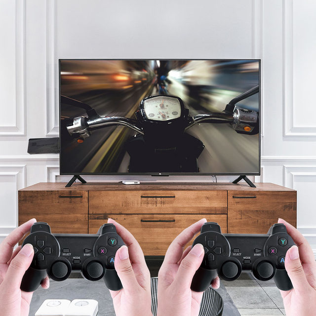 GOGOCAT Mini Retro Game Stick 4K HD 2.4G Sem Fio 10000 Jogos 64GB Gamepads Clássicos para Jogos TV Controlador Familiar para PS1/GBA/MD_voghion.com