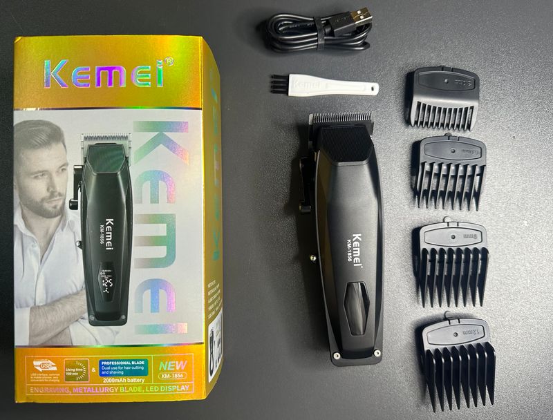 Tagliacapelli elettrico ricaricabile professionale senza fili per barbiere KM-1856_voghion.com