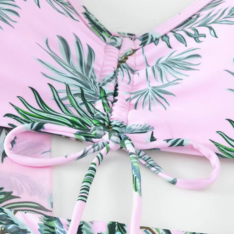 kvinders delt tredelt sæt højtaljet langærmet bluse internet berømthed snøre outfit_voghion.com
