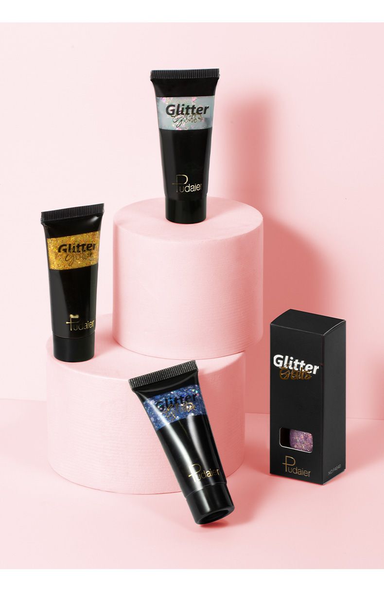 Pudaier Ombretto Liquido Lucido Monocolore Trucco da Palco Viso Corpo Glitter 12 Colori Ombretto Liquido Scintillante Luccicante_voghion.com