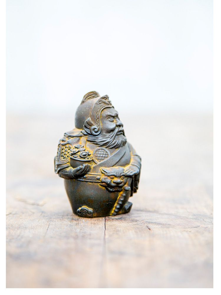 Creative New Chinese Style God Of Wealth Rust Mini Desktop Ornament For Study Living Room Tea Table_voghion.com