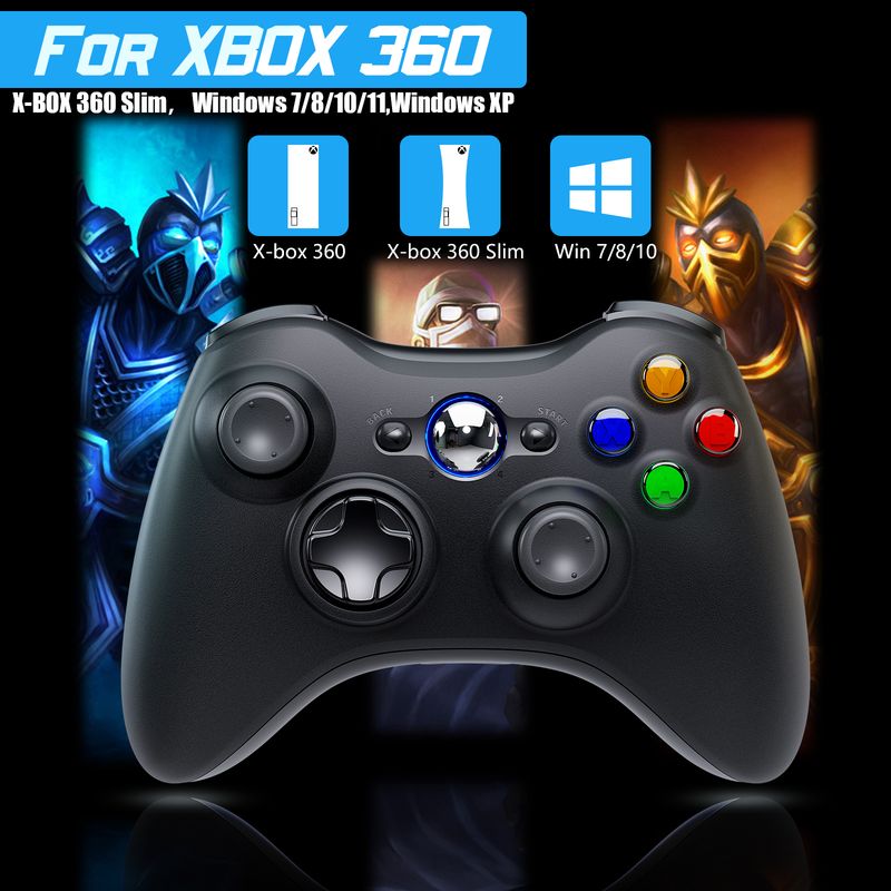 For Xbox 360/Slim/Elite/Winodow Video Game Gamepad Wireless/wired 2.4G Gaming Ctroller PC 6-axis Joystick Dual_voghion.com