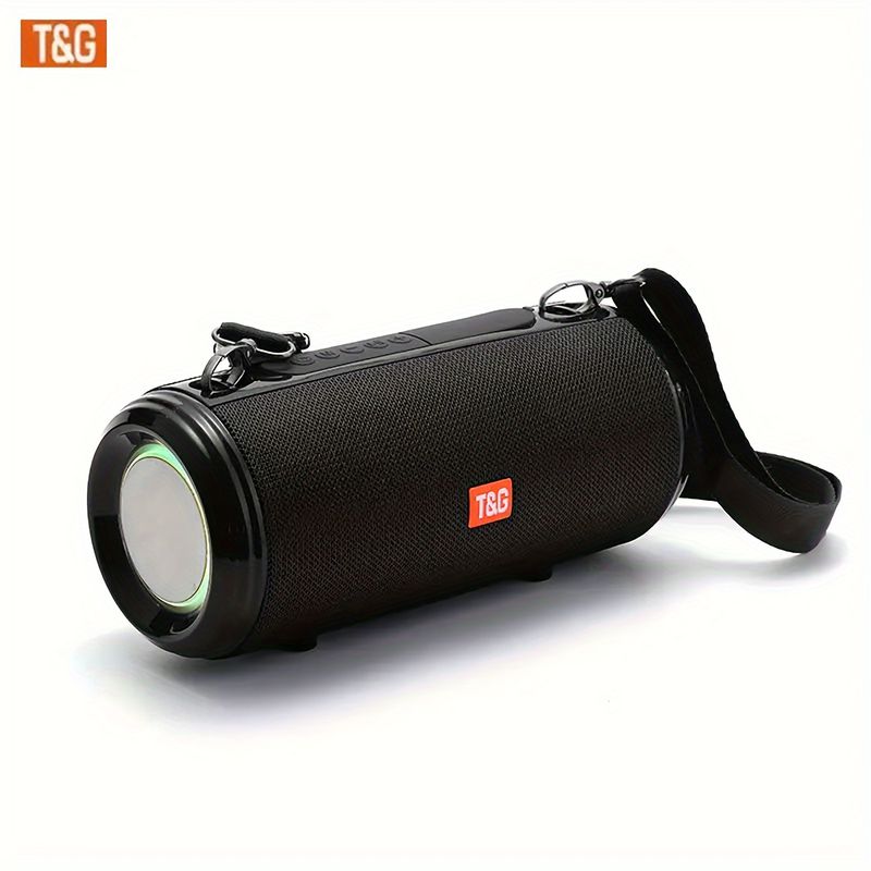 Haut-parleur de basses sans fil portable d'extérieur TG-537 avec câble de chargement et câble auxiliaire - Compatible avec carte enfichable FM TF USB - Profitez d'un son clair et puissant_voghion.com