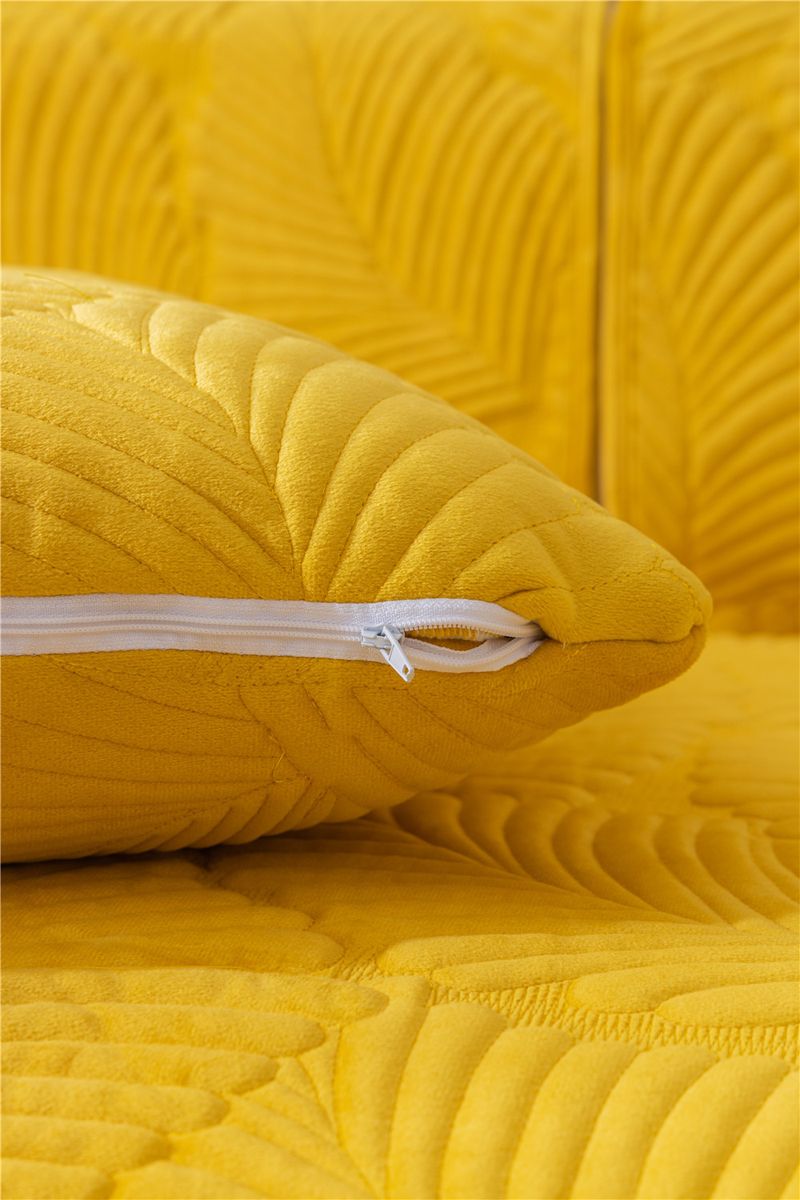 Autumn and winter style ultra soft solid color plush banana leaf sofa cushion modern simple double sofa cushion cloth factory direct sales_voghion.com