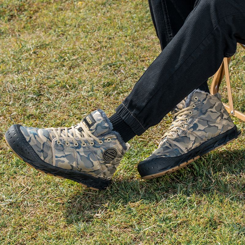 Men's Snow Boots Fur ed Ankle Booties Outdoor Anti-slip Waterproof Boot Unisex Comfortable Warm Sneakers 2024_voghion.com