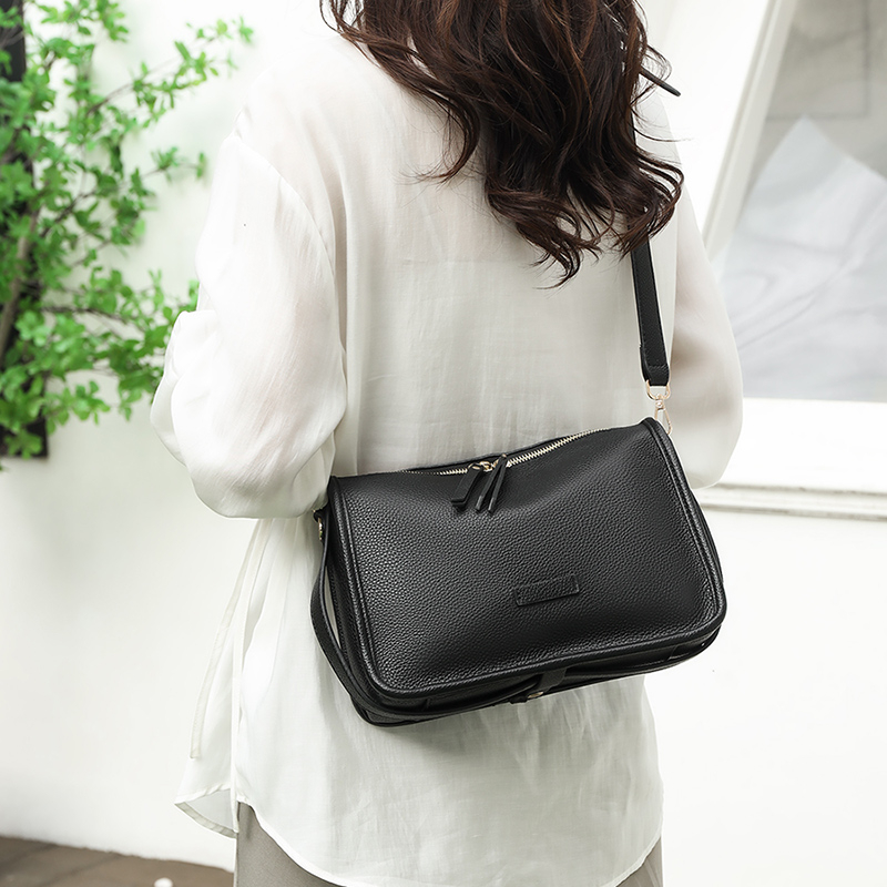 Frauen Einkaufstasche Hohe Qualität Echtes Leder frauen Schulter Umhängetasche Designer Einfarbig Rindsleder Weibliche Messenger_voghion.com
