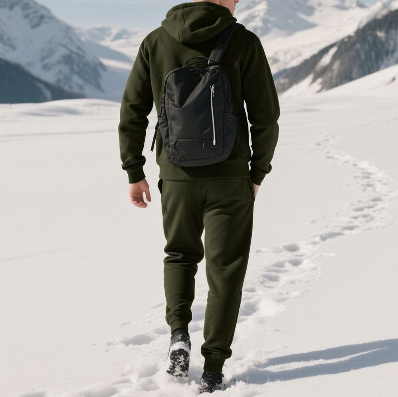 Herren-Set aus Fleecejacke mit Kapuze und Reißverschluss und Jogginghose – warmer Pullover-Trainingsanzug für den Winter für Freizeit und Sport (Schwarz, Dunkelgrau, Khaki, Armeegrün)_voghion.com