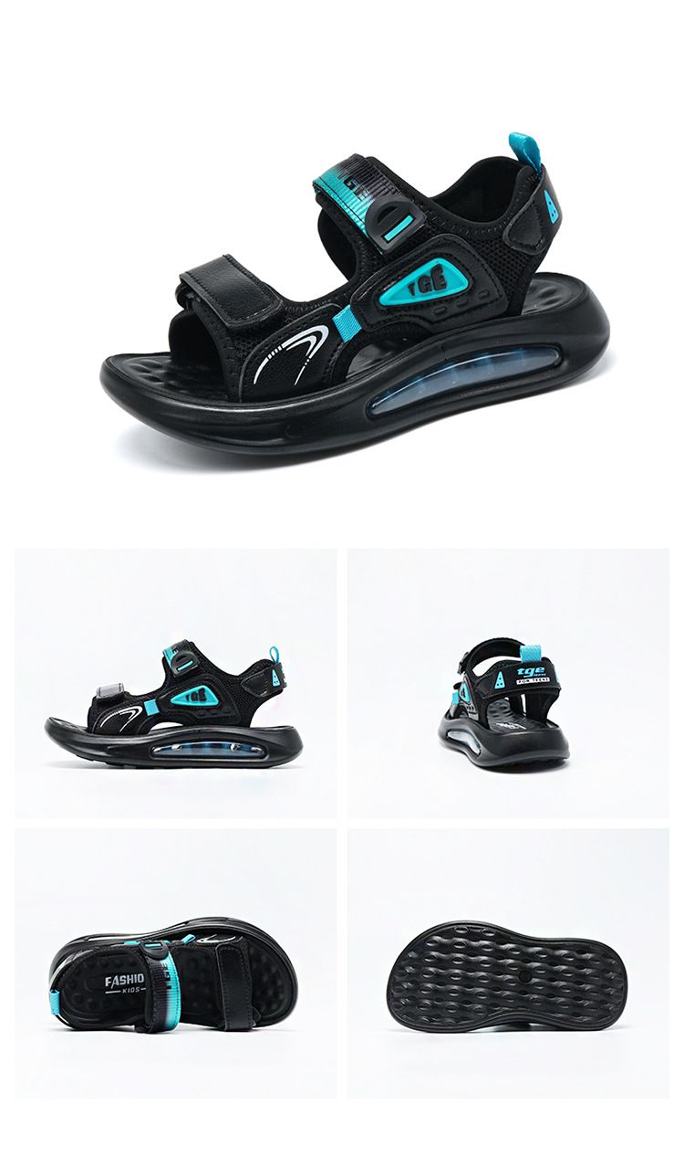 Mutter & Kinder Jungen Sandalen 2024 Sommer neuer Stil Studenten hübsche Luftkissen leichte verschleißfeste weiche Unterseite Kinder Strandschuhe_voghion.com