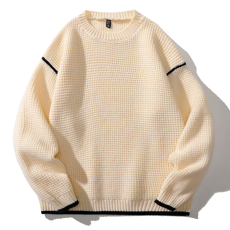 Maglione girocollo semplice, tinta unita, autunno inverno, versatile, per uomo e donna, casual, in maglia_voghion.com