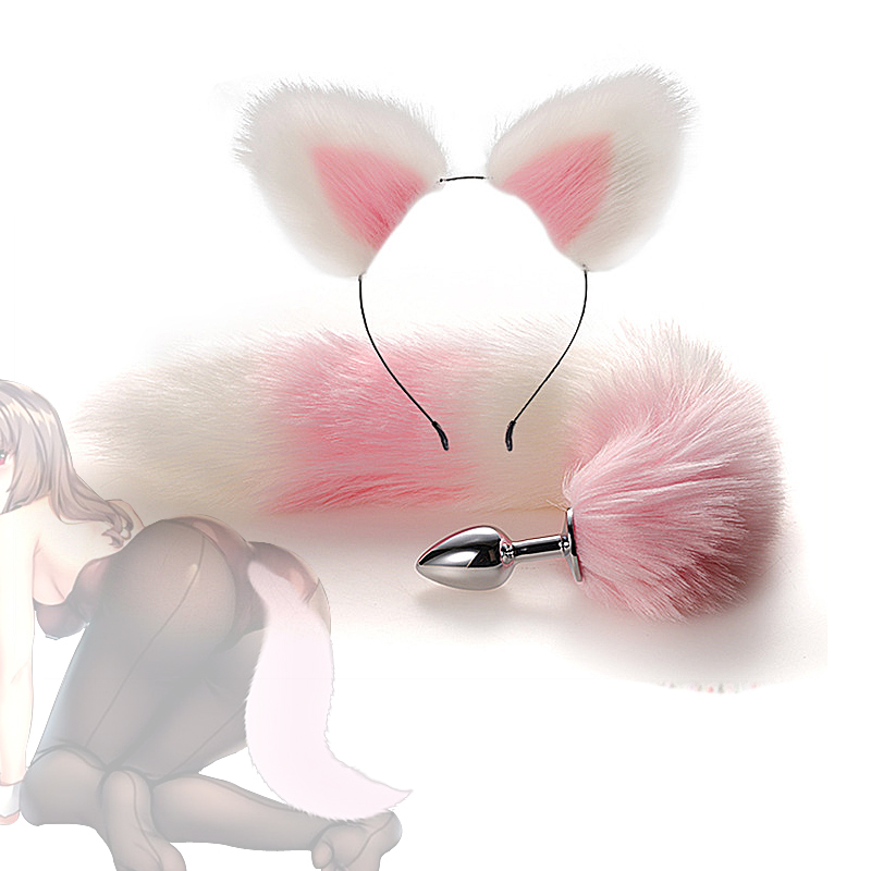 Giocattoli 4 pezzi per sesso per donne imbracatura goth accessori esotici set carino fascia coda plug cuore collare capezzolo Cl_voghion.com