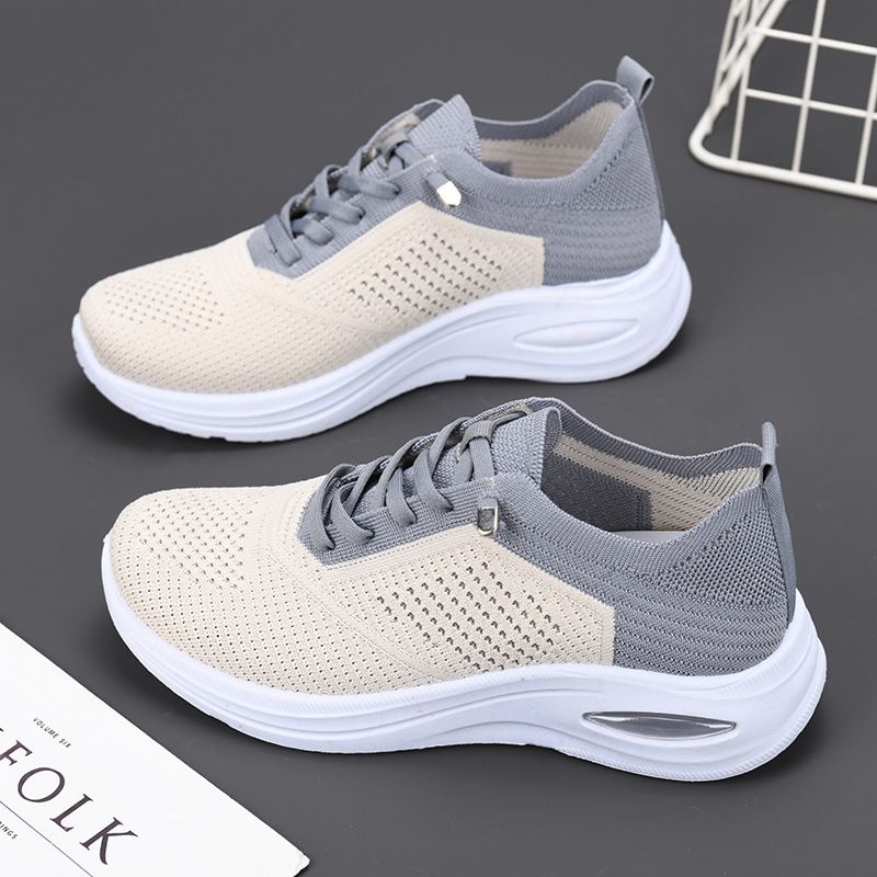 ShoeVault 2025 Neue Damenschuhe Export, lässige Schnürschuhe aus Sockengewebe, Sneakers mit weicher Sohle für Damen_voghion.com