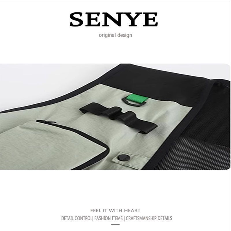 Herrenbekleidung Tasche Farblich passende Arbeitskleidung Outdoor Weste Trendy Multifunktional Retro Funktionaler Stil Camping Weste Top_voghion.com