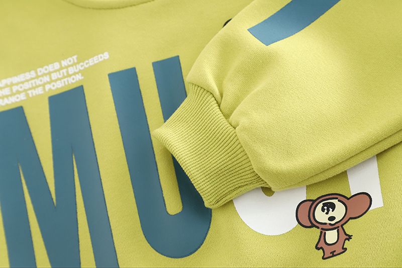 Set di due pezzi alla moda con cappuccio e lettere in stile western, per bambini, primavera e autunno, a maniche lunghe e casual, 2025_voghion.com