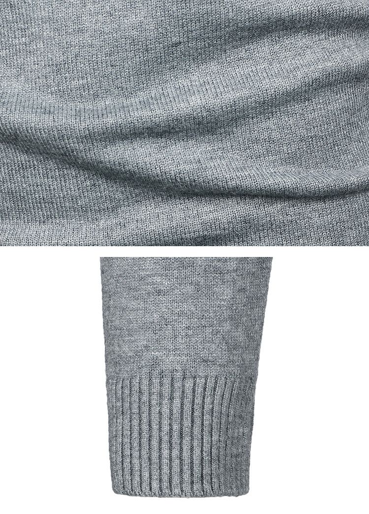 Einfarbiger Pullover für Herren mit Laufvolumen, halber Rollkragenpullover, Einheitsgröße, langärmeliges Pullover-Bottom-Shirt_voghion.com