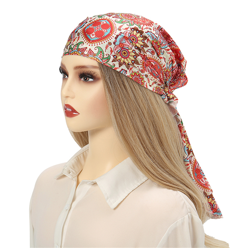 Nuovo cappello curvo in tessuto stampato multicolore Cappello turbante versatile stampato alla moda_voghion.com