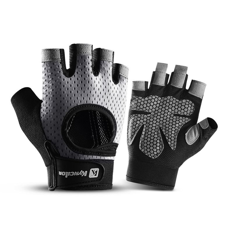 Guanti da ciclismo a mezze dita traspiranti e antiscivolo in silicone per sollevamento pesi, per uomo e donna_voghion.com