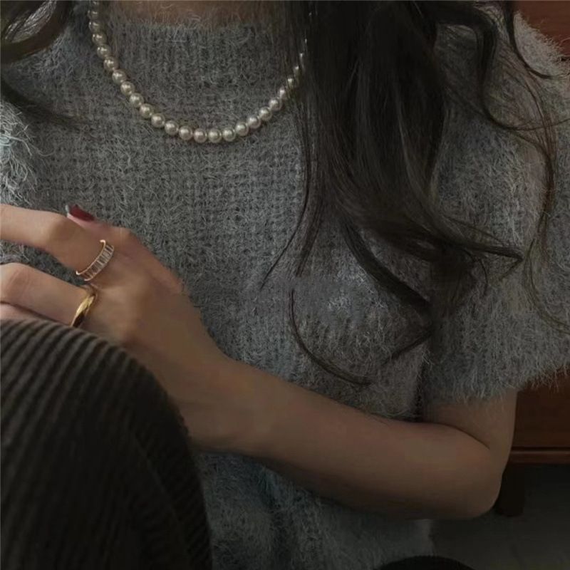 Ins pearl necklace light luxury niche French retro clavicle chain 2023 new style necklace_voghion.com