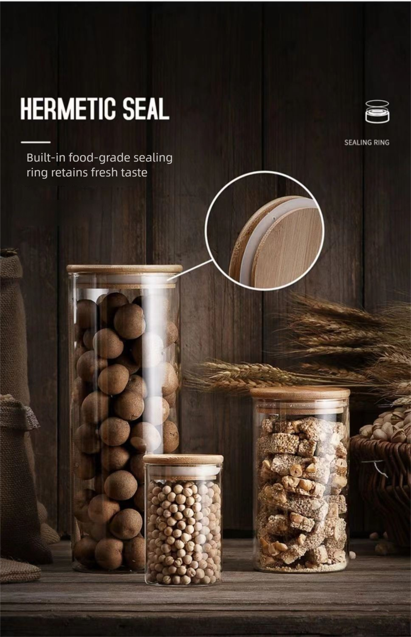 High Borosilicate Glass Food Grade Fresh-Keeping Moisture-Proof High-Temperature Resistant Tea Grain Snack Spice Storage Jar_voghion.com