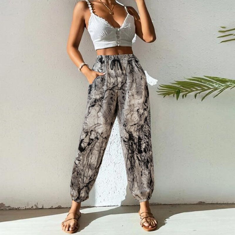 women's new leggings printed wide-leg harem pants bloomers_voghion.com