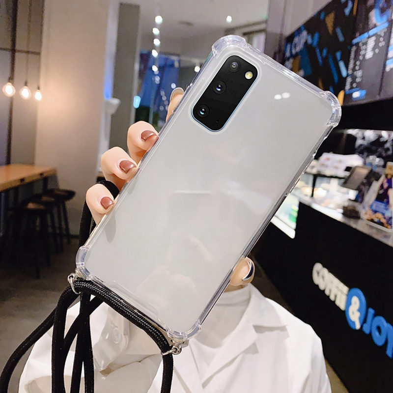 Lanyard Phone Case For Samsung Galaxy S22 S21 S20 FE Plus Ultra Transparent Cover With Rope For Samsung Galaxy Note20 S2_voghion.com