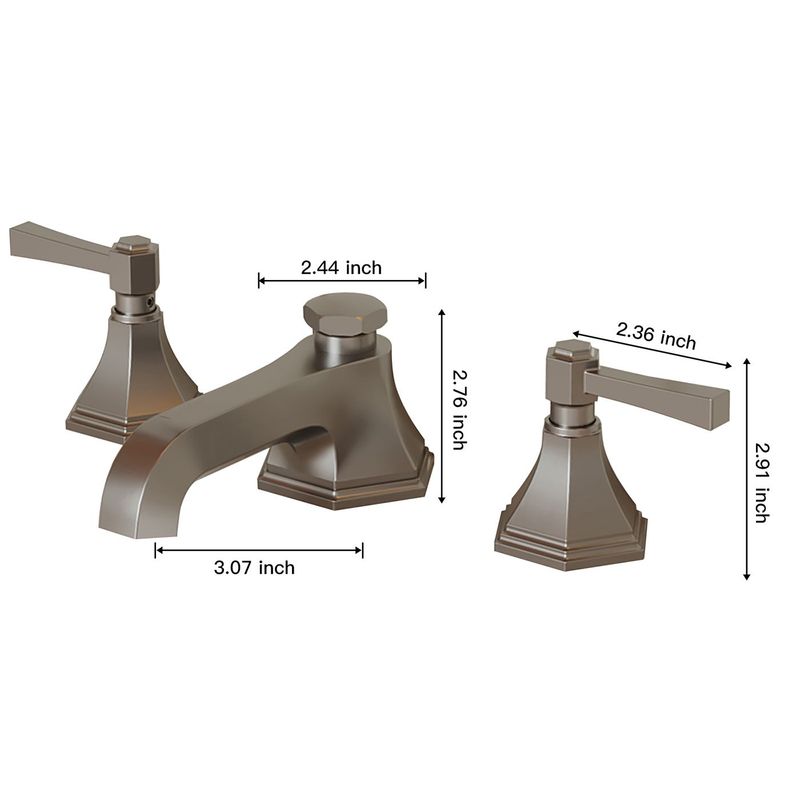 8 In. Widespread Double Handle 3 Hole Bathroom Faucet Water-Saving With Metal Drain In Brushed Nickel_voghion.com