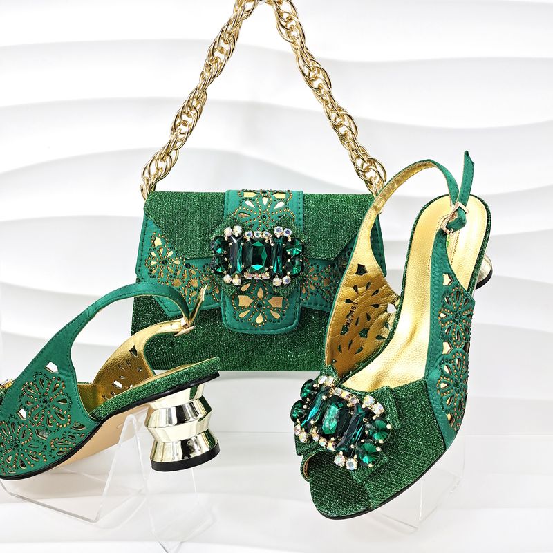 Women's open-toe shoe bag set hollow design shoes to wear for a party or wedding_voghion.com