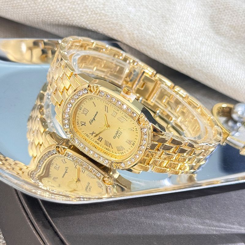 Orologio da donna con diamanti, quadrante quadrato ovale, temperamento alla moda, regalo per lavoro, tutti i giorni, compleanno, anniversario, San Valentino_voghion.com