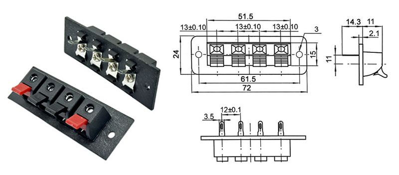 2pcs 6pcs 10pcs 2 3 Position Connector Terminal Push In Jack Load Spring 4 Pins Audio Speaker Terminals Plug Socket_voghion.com