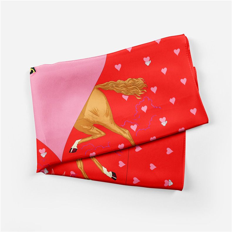Bufanda cuadrada pequeña de 53 cm, regalo para mujer, edición coreana, nueva bufanda de amor, chal de seda estilo niña linda_voghion.com
