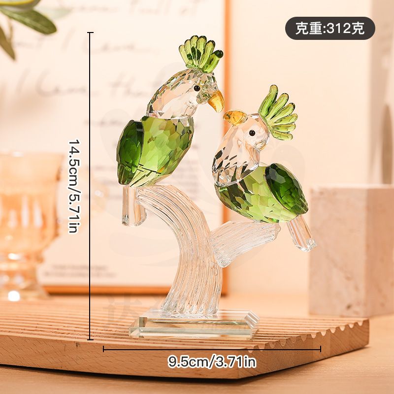 Nouvelle décoration de couple d'oiseaux en cristal de qualité supérieure, cadeau idéal pour décorer une table de chevet._voghion.com