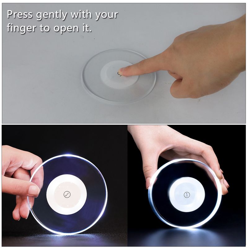 Basic LED-Untersetzer (3er-Pack) – Einfache runde Getränkeunterlagen für Zuhause und Büro, rutschfestes PP-Material, batteriebetrieben_voghion.com