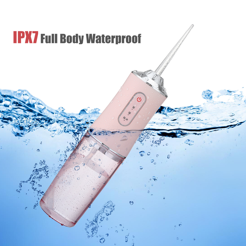 Oral Irrigator Portable Dental Water Flosser USB Rechargeable Water Jet Floss Tooth Pick 4 Jet Tip 220ml 3 Modes IPX7_voghion.com