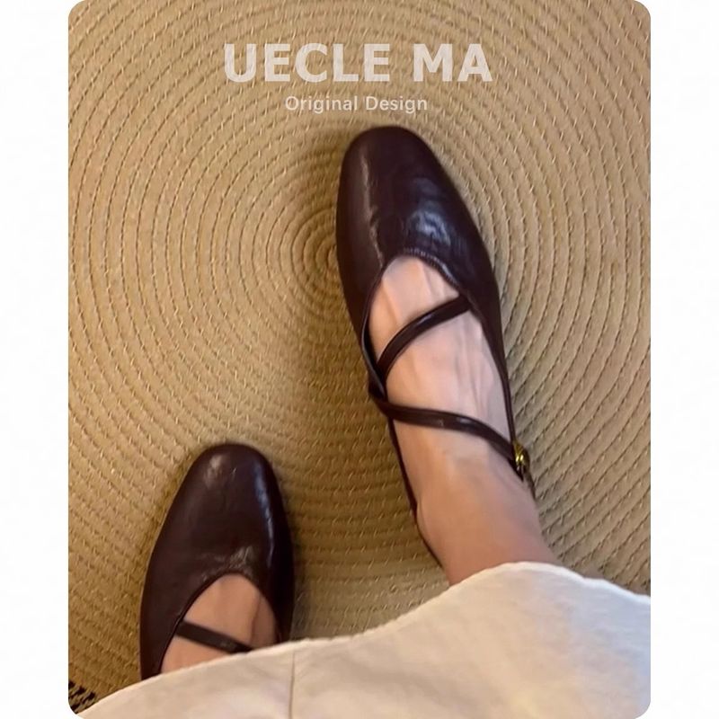 Cowhide Version ~ French Style Women's Flat 2025 New Ultra Soft Comfortable Evening Ballet Mary Jane Shoes_voghion.com