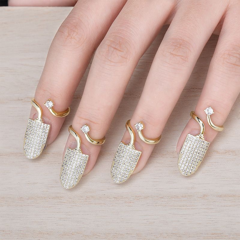 Nuevo anillo de uñas ajustable con apertura para los dedos, joyería de moda para mujer_voghion.com