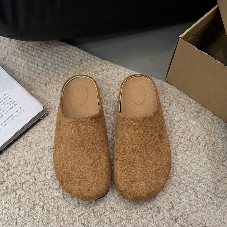 Pantofole retrò primaverili ed estive da donna, con tacco basso e gonna, pantofole a metà polpaccio_voghion.com
