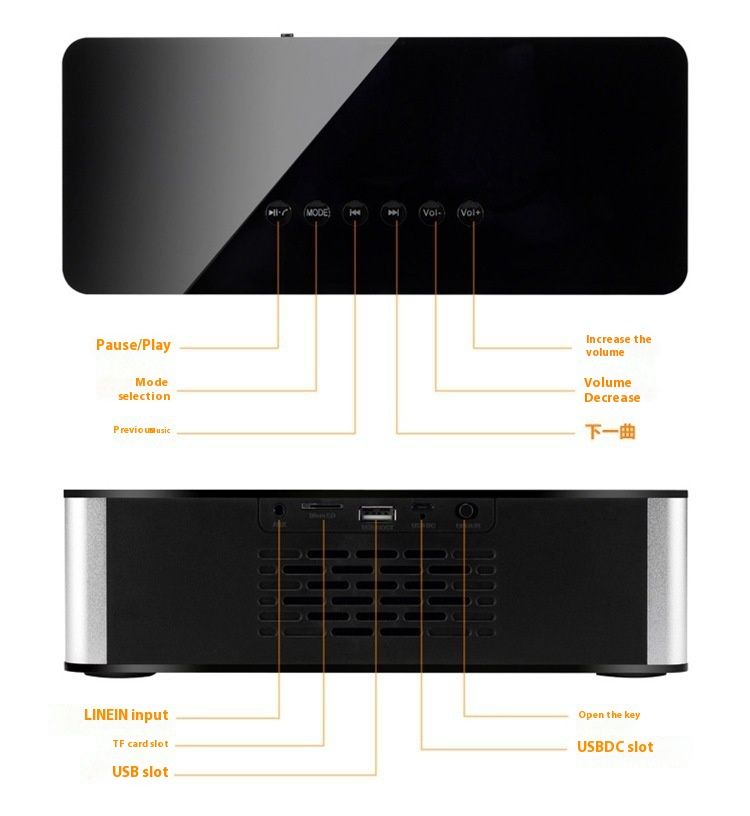 DY21L bežični Bluetooth zvučnik, prijenosni dvostruki zvučnik 4.0, mogućnost umetanja kartice, zaslon, sat_voghion.com