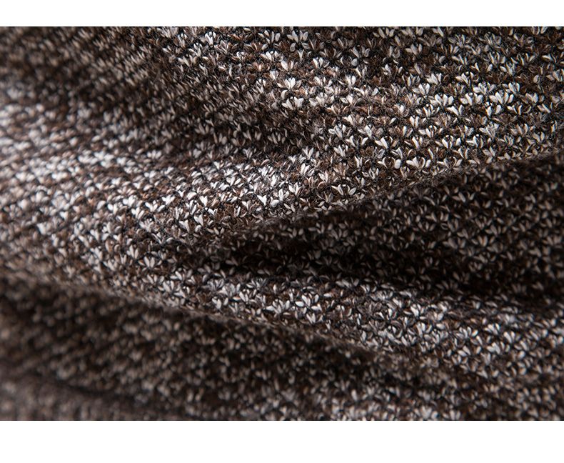 Maglione in pile autunno inverno da uomo, collo alto spesso, caldo, slim fit, abbigliamento da uomo, marchio di lusso, nero, marrone, elastico_voghion.com