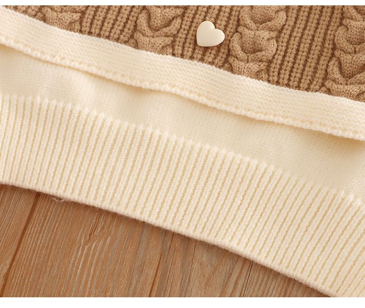 Set aus Strickpullover und Schlaghose für Mädchen – Weiche Polyestermischung, Langarmoberteil + dehnbare Jogginghose mit Schlaghose, 3–8 Jahre (100–140 cm)_voghion.com