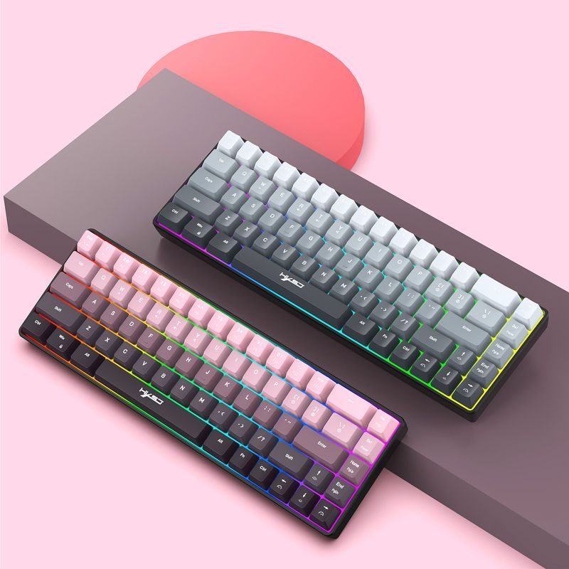 Tastiera a membrana cablata con colori sfumati a 68 tasti, tasti a iniezione bicolore senza conflitti a 25 tasti, retroilluminazione RGB_voghion.com