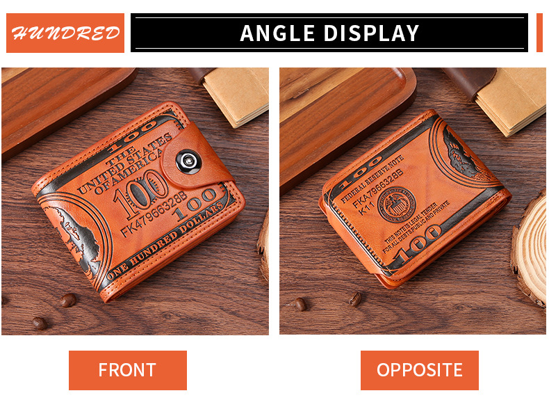 Men's Wallet Short Personality Beautiful Money Clip Men's Two Fold Buckle Multi Card Slot Wallet Wallet_voghion.com
